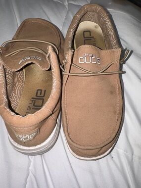 Hey Dude Kids Wally Tan Canvas Slip-On Sneakers Y5